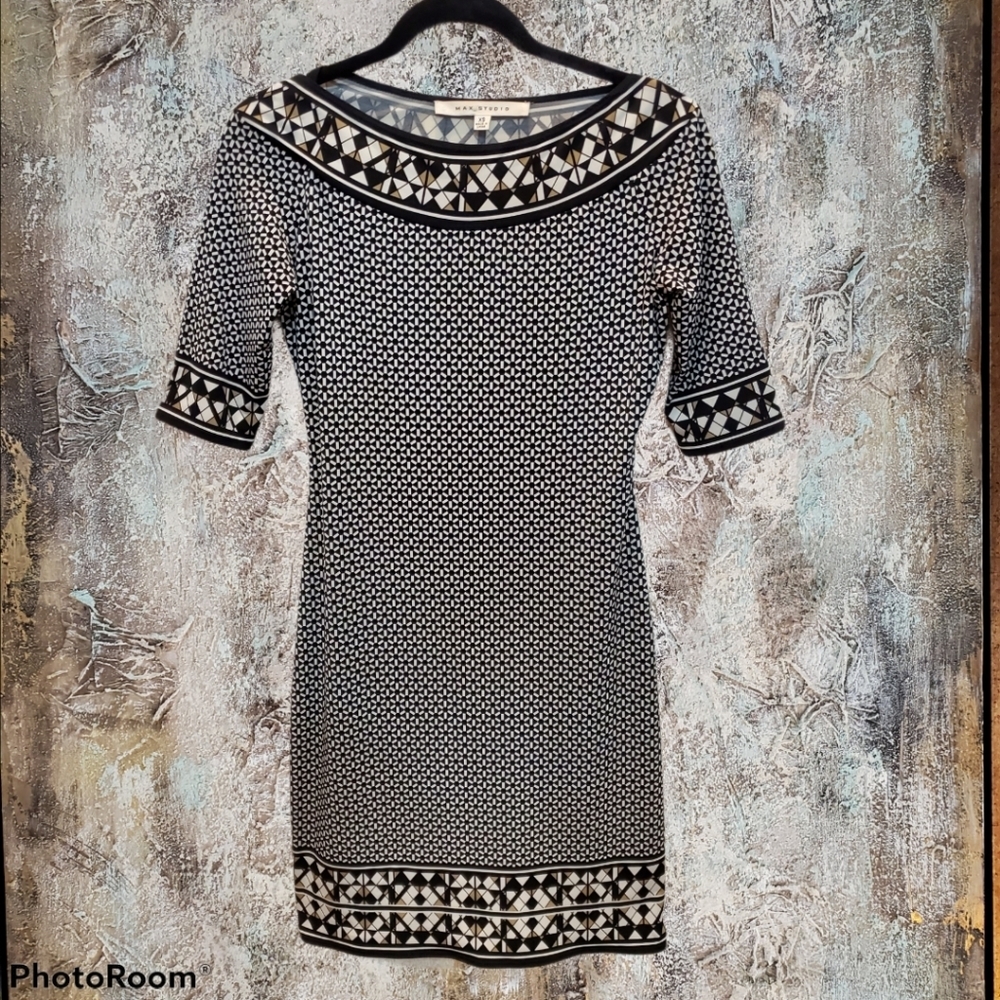 Max Studio Mixed Print Dress
